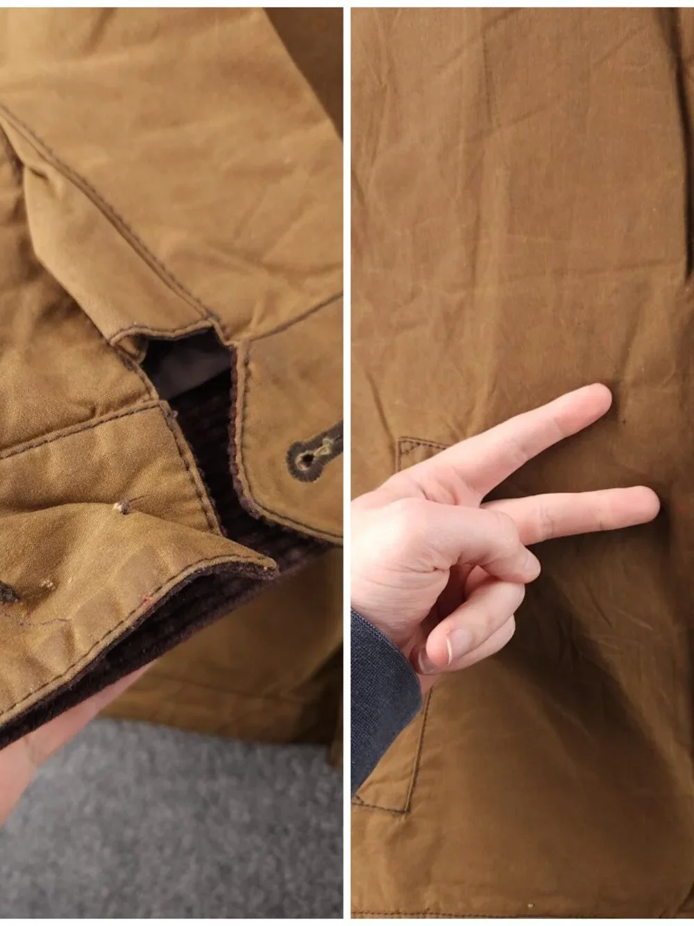 Barbour TOLK Sample Medium Light Brown Waxed Cotton Jacket Men Insulated Coat